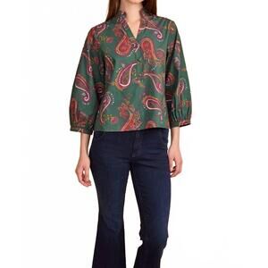 NEW DOUBLE A daniella top in winter paisley